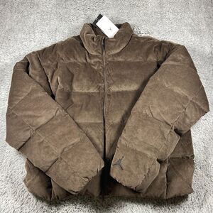 Jordan Olive Brown Corduroy Puffer Jacket